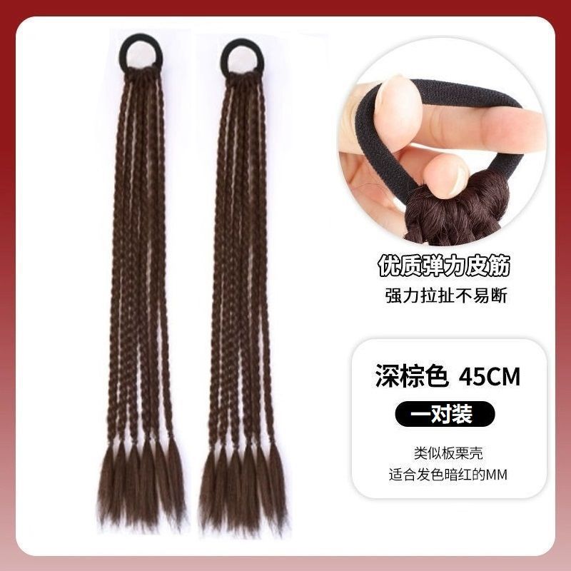 Nuevo estilo chino de las mujeres pequeña trenza Fishbone Twist trenza de boxeo Internet celebridad peluca natural de las mujeres alta cola de caballo