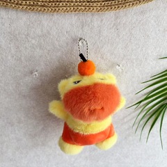 カピバラのぬいぐるみキーホルダー、小さなカバの表情パック、ふわふわのぬいぐるみ、キーチェーン、柔らかくてキュートな癒し系ミニ