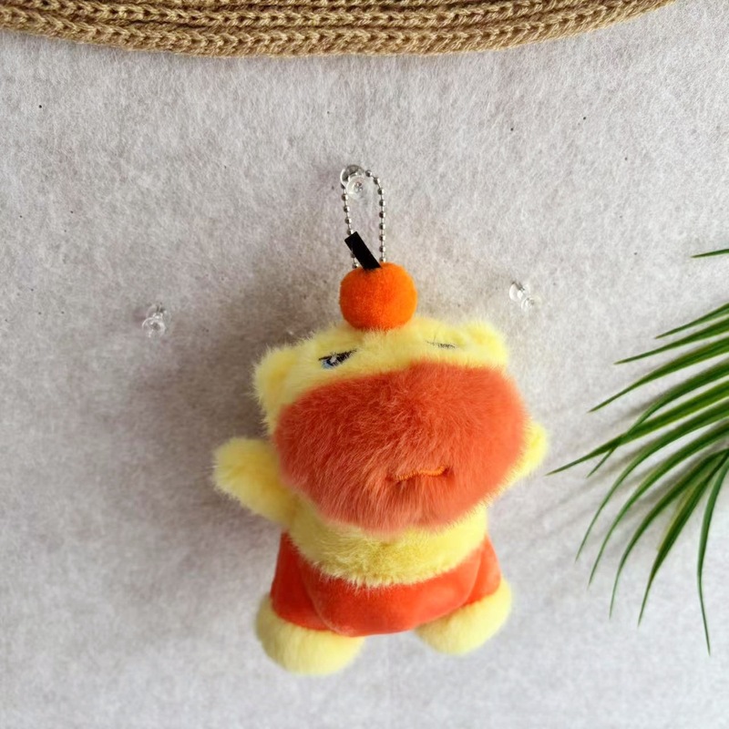 カピバラのぬいぐるみキーホルダー、小さなカバの表情パック、ふわふわのぬいぐるみ、キーチェーン、柔らかくてキュートな癒し系ミニ|undefined