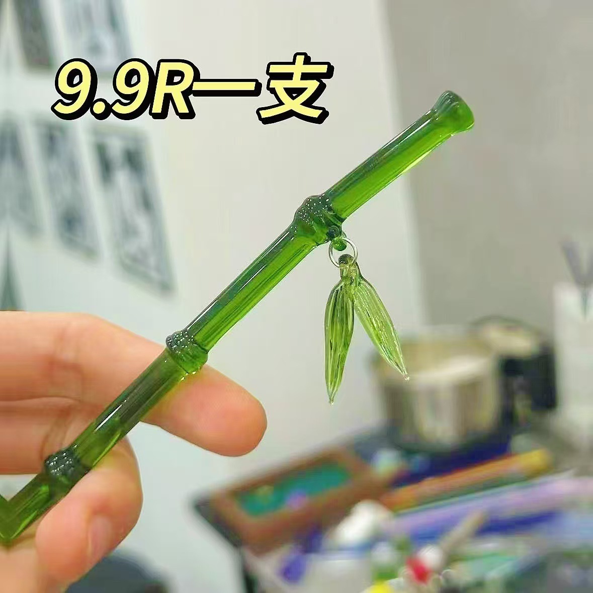 Yu Shuxin, el mismo clip de cabello de bambú verde, nuevo estilo chino, sensación fría, joyas de cabello de estilo antiguo