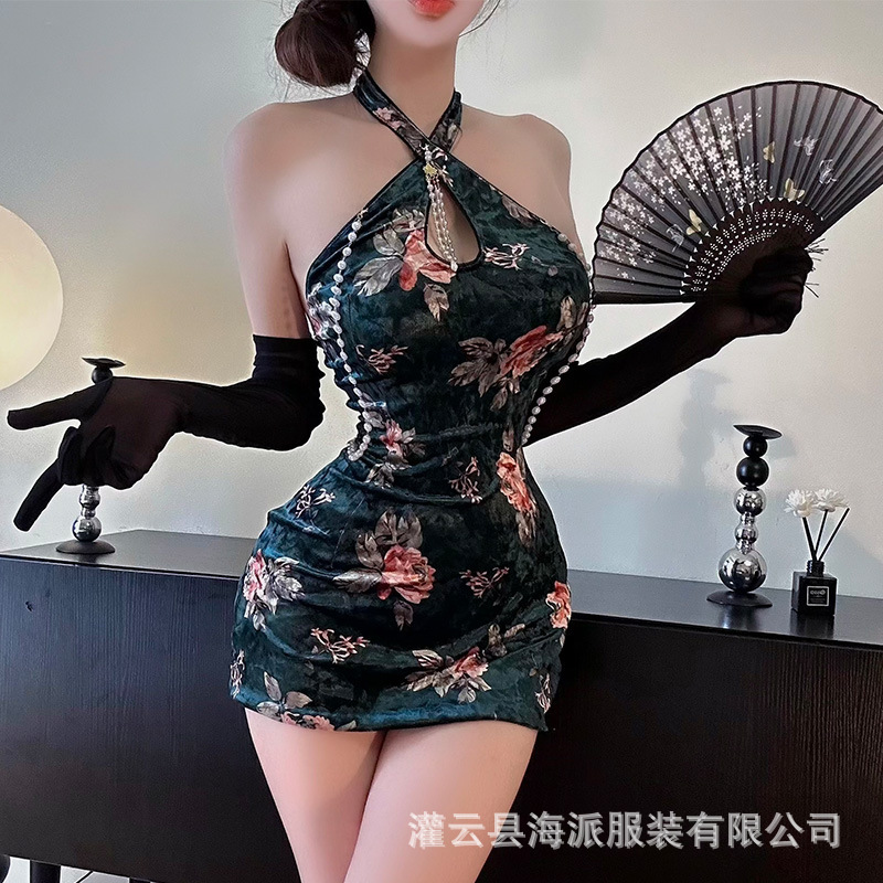 plus size sexy lingerie sexy cheongsam uniform hip free temptation Republic of China pajamas socialite passion pearl