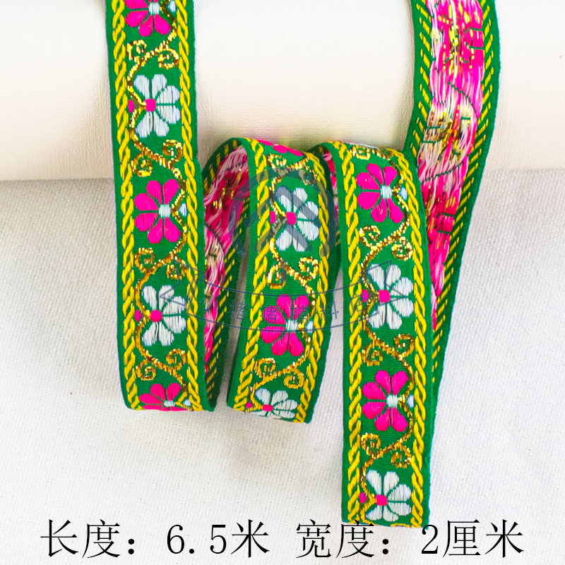 Cinta Jacquard Étnica de 2 cm de Polietileno y Malla Hexagonal para Artesanías