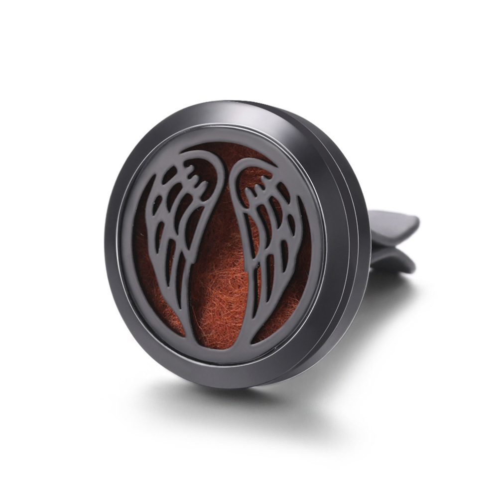 pistola de acero inoxidable negro hueco coche ventilación abrazadera de automóvil perfume árbol de vida automóvil perfume caja de difusión de perfume