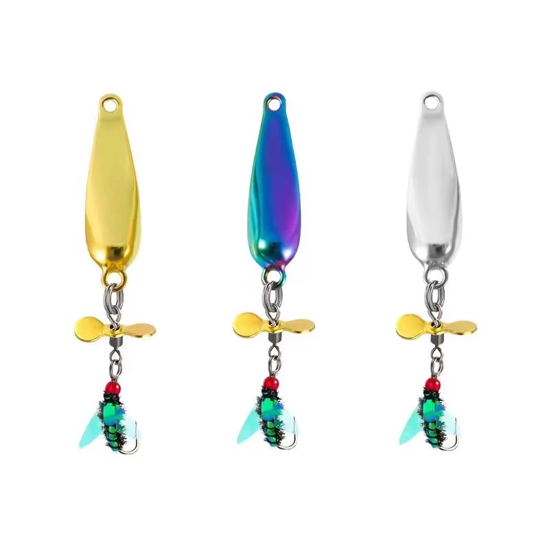 Прополитический блестящий блестящий крючок Fly Hook Gold and Silver Simulation Fake Bait Road Aimakou Tailing White Bar Plating Eight Character Double Ring Double Circle