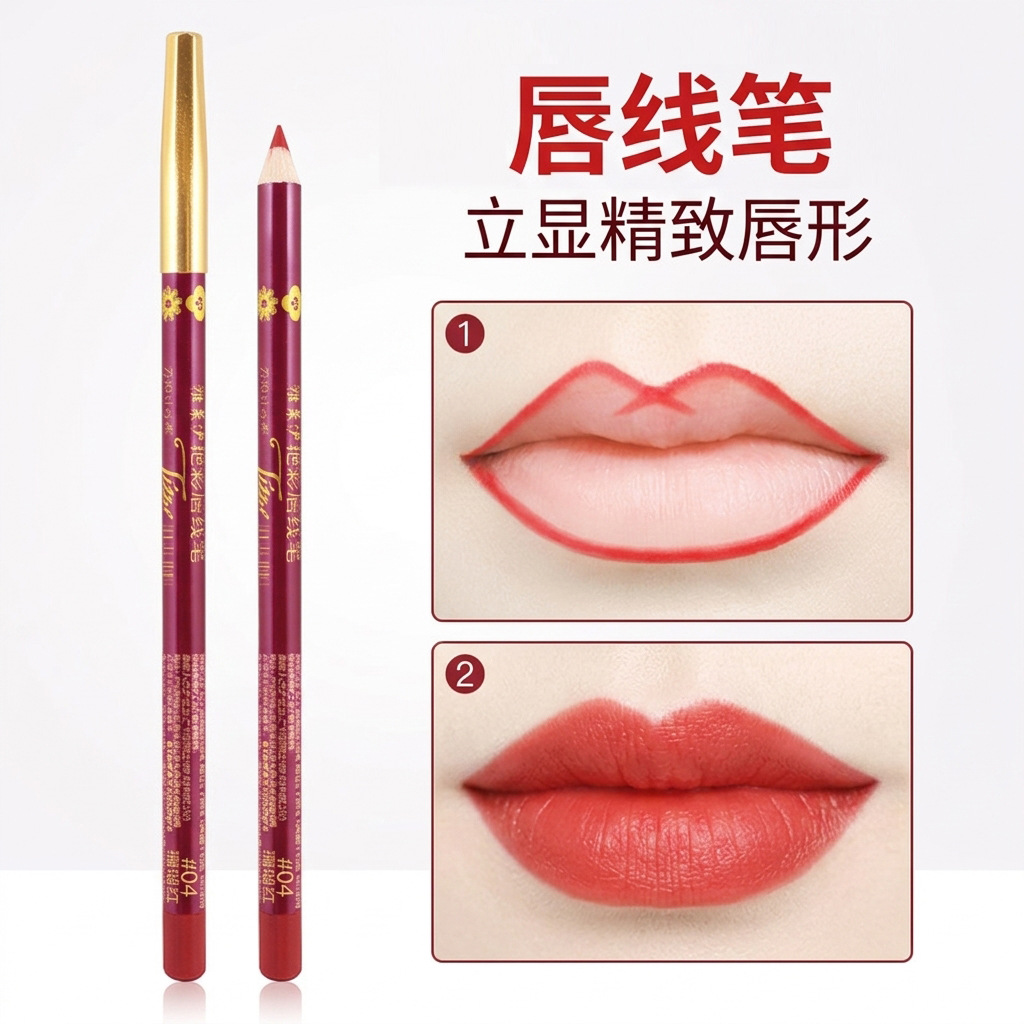 Natural Wood Lip Liner That Can Be Sharpened, Long-Lasting, Smudge-Proof, Fade-Resistant, Enhances Complexion for Women, Lipstick Pen, Ins Cross-Border