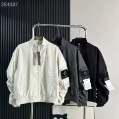 Cross-border Stone Wholesale Stone Badge Stand Collar High Street Bomber Jacket Coat Real Photos Island Foreign Trade