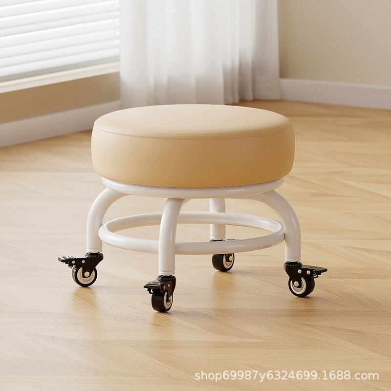 Rueda universal taburete pequeño polea doméstica taburete redondo para cambiar zapatos limpiador taburete bajo con artefactos mágicos para niños pequeños taburetes silenciosos