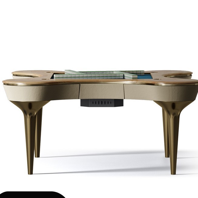 Mesa de mahjong de madera maciza, sala de recreación de la villa, mesa de centro automática, mesa de mahjong, mesa de ajedrez y cartas integrada, mesa de comedor ligera y de lujo de alta gama
