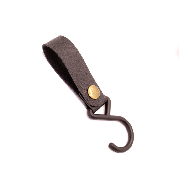 En stock al aire libre camping gancho en forma de gancho de cuero de la PU cuerda de viento llavero S gancho tienda PU tendedero gancho