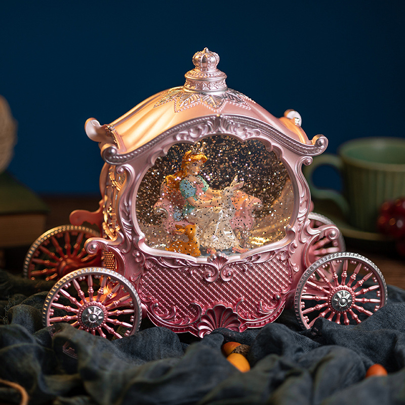 Princesa Victoria Pooh carro caja de música bola cristal flotante copo nieve niña cumpleaños Navidad regalo