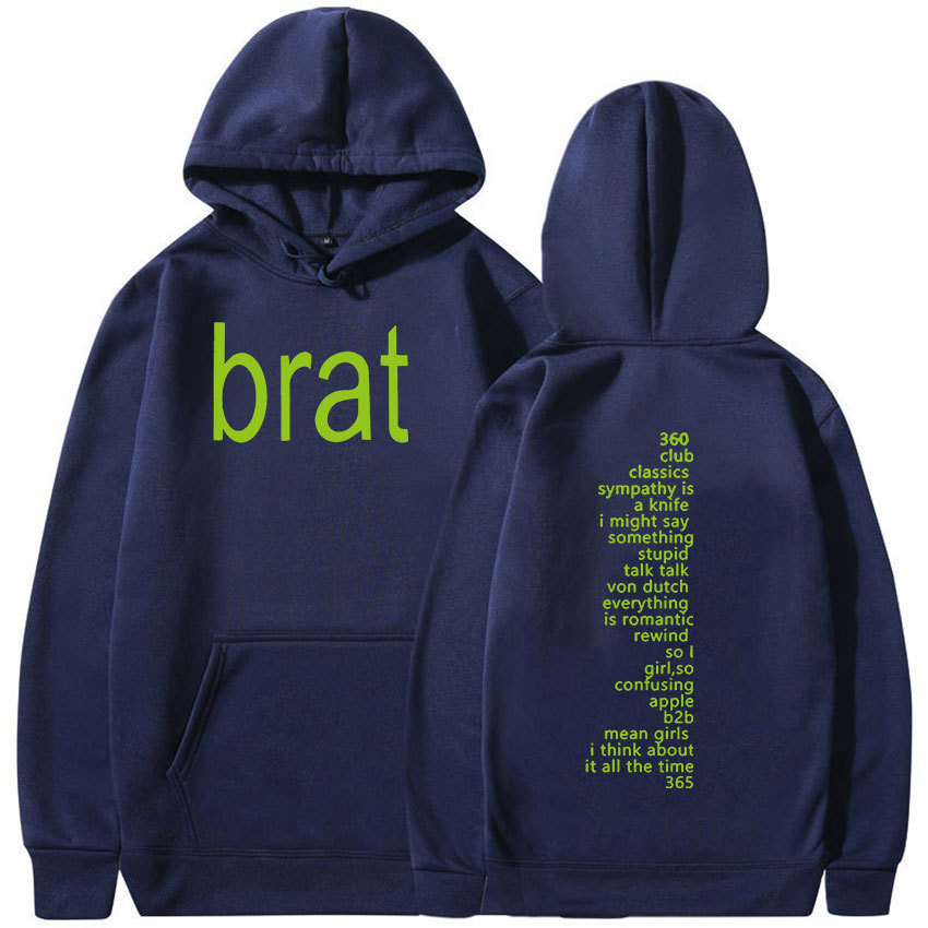 Charli XCX Brat 2024 Tour Album Print Hoodie Men Hip Hop Ret