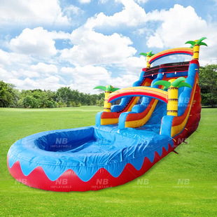 Water Park Fun Mobile Slide Inflatable Water Slide New City Rafting Large Extra Long Single and Double Lane Pool