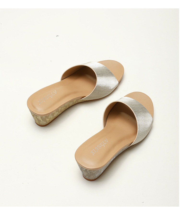 Women's Vacation Solid Color Open Toe Wedge Slippers display picture 13