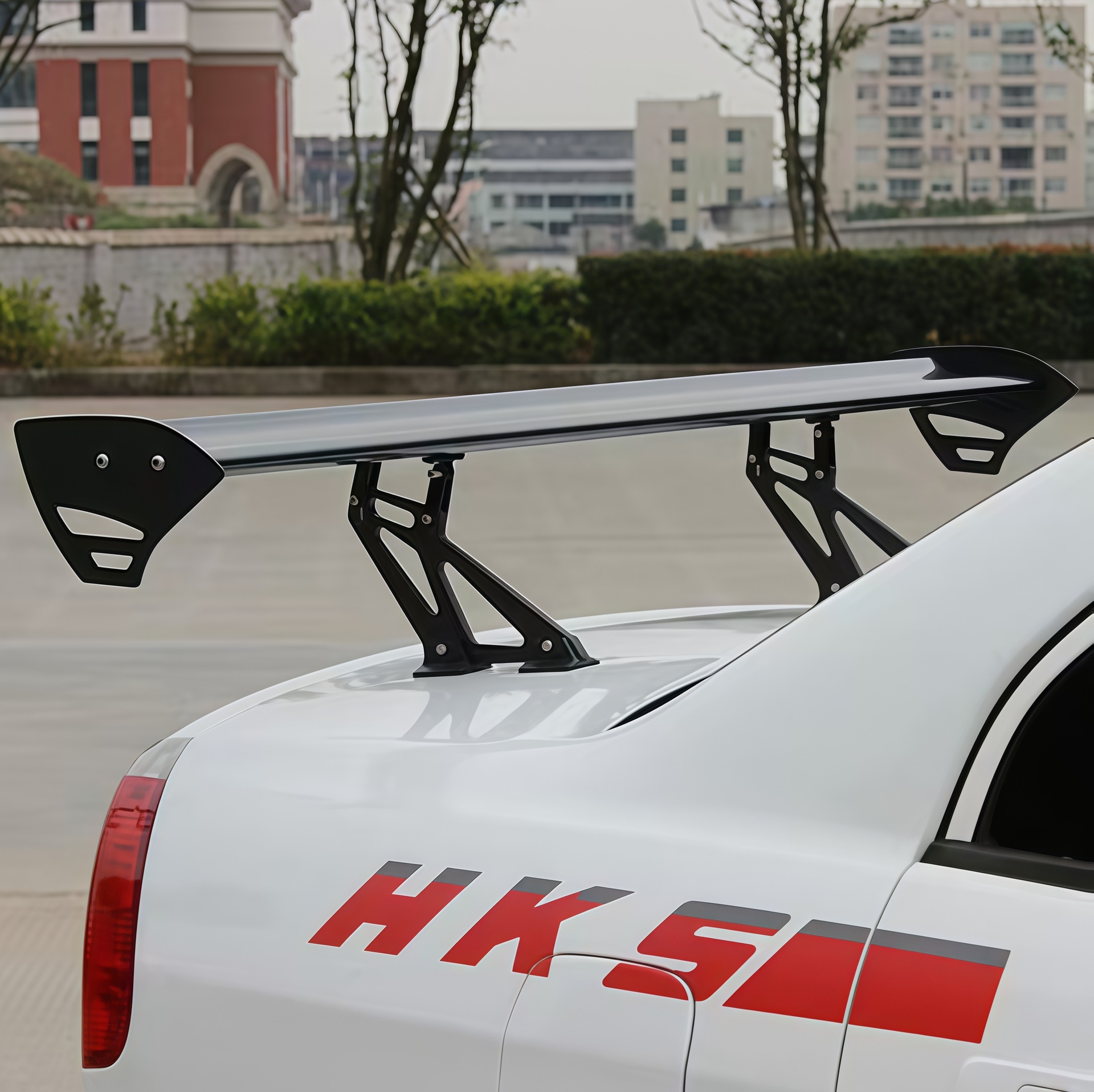 Cross-Border Car Rear Wing Modification Gt Perforated Single-Layer Aluminum Alloy Rear Wing for Hatchback and Sedan Cars, Fixed Wind Wing Spoiler