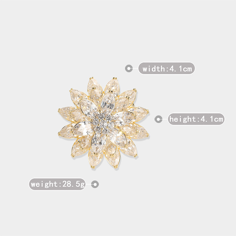 Kristall Schneeflocke Brosche Luxus Brosche Weihnachtsgeschenk_voghion.com
