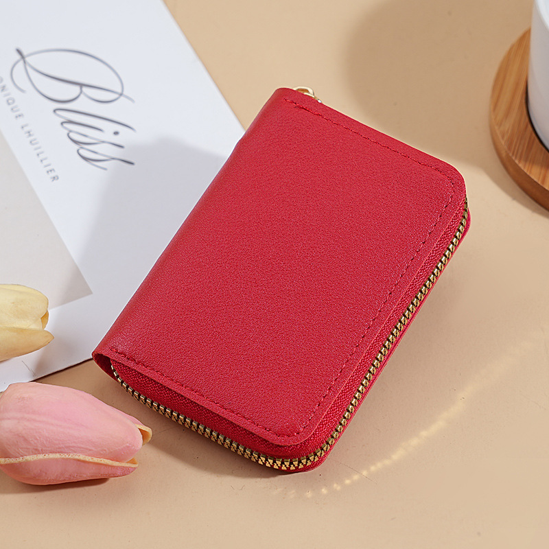 Bolsa de tarjetas de órgano de color sólido, bolsa de tarjetas compacta y exquisita para mujeres, bolsas de tarjetas de bienestar de gran capacidad para hombres, bolsas de tarjetas transfronterizas