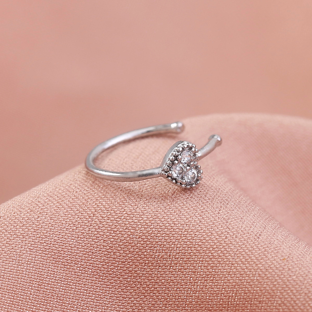 personality trend nose studs micro-studded piercing false nose ring crown nose clip zircon accessori