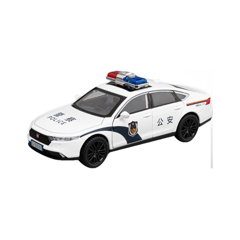 Modelo de coche de aleación Jiaye 1:32 Honda Accord coche de policía retroceso con sonido y luz coche de juguete modelo de sonido al por mayor