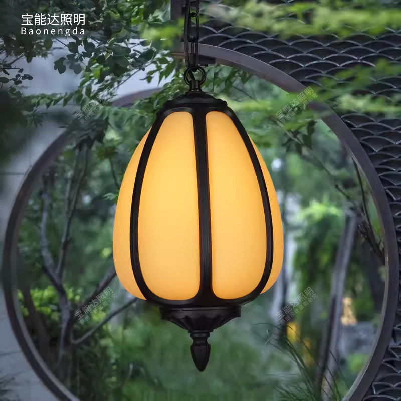 Chinese-Style Pumpkin Lantern Chandelier Outdoor Pavilion Corridor Courtyard Lantern Gazebo Sunroom Eaves Light Chinese-Style Pumpkin Lantern Chandelier Outdoor Pavilion Corridor Courtyard Lantern Gazebo Sunroom Eaves Light