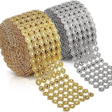 电镀仿钻6排太阳花 塑料空心网钻线钻排钻服装饰品配件工艺品配饰