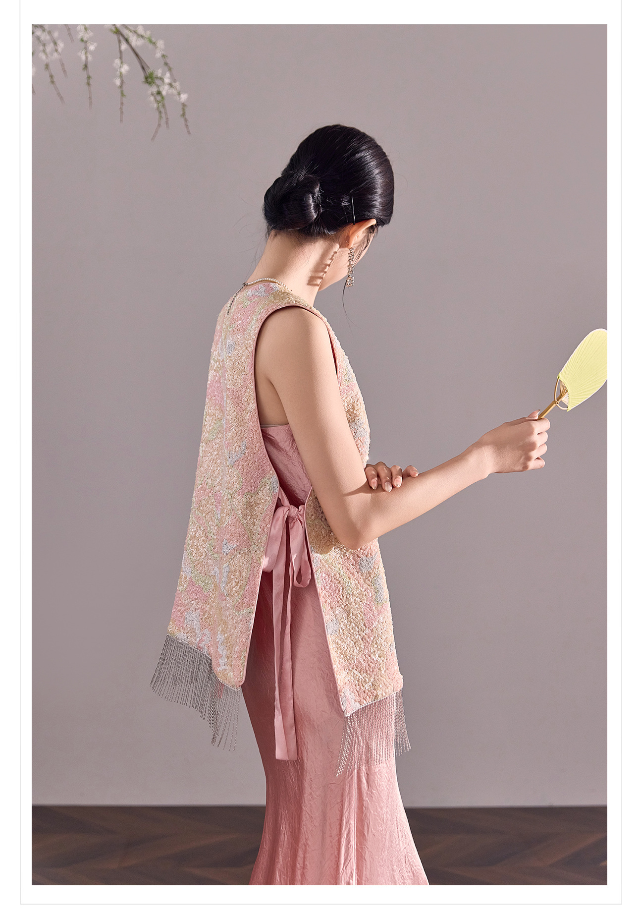 Áo vest gile nữ hai mặt phối ren đính cườm phong cách Trung Hoa mới mùa hè N2078 — Phối màu [mặc hai mặt] chi tiết 19