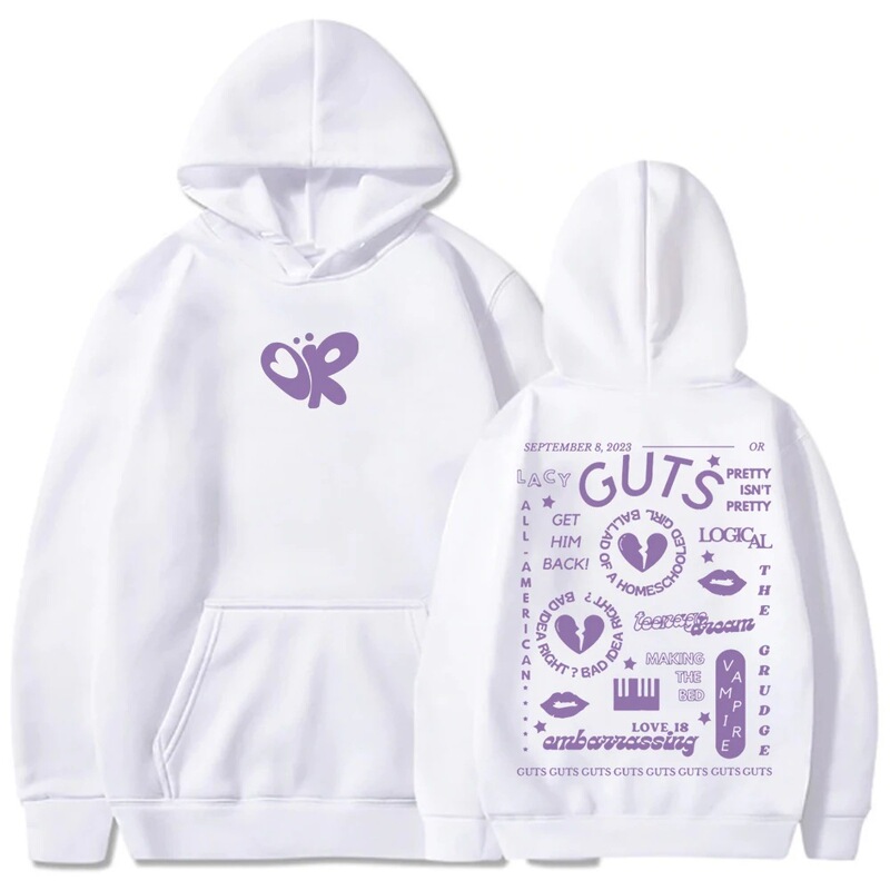 Guts Olivia Rodrigo Olivia Rodrigo Hooded Sweatshirt Autumn/Winter Style Guts Olivia Rodrigo Olivia Rodrigo Hooded Sweatshirt Autumn/Winter Style