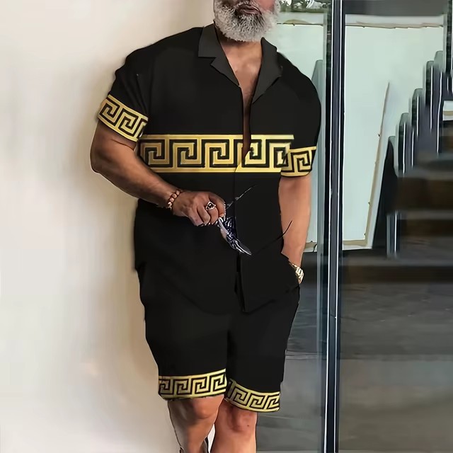 Moda 3D impresión digital spot comercio exterior Xiyin venta caliente verano hawaiano vacaciones camisa pantalones cortos traje de 2 piezas