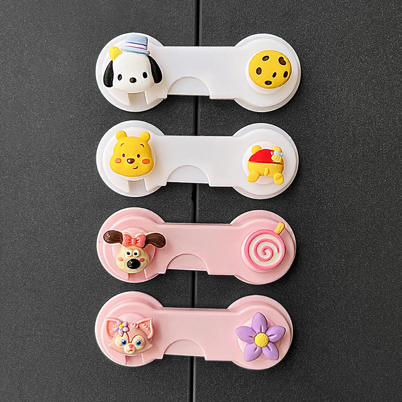儿童锁安全抽屉锁高颜值可爱卡通宝宝防夹手防开冰箱柜子柜门锁扣