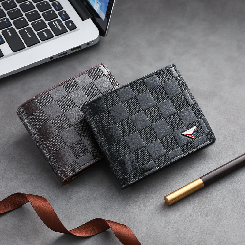 新款男士短款钱包薄款时尚商务休闲钱夹pu潮流皮夹厂家批发