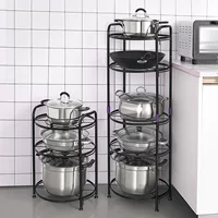 Полка для кастрюль, кухонная полка для хранения, полка для хранения кастрюль, многослойная напольная столешница, бытовая многофункциональная ZSQ