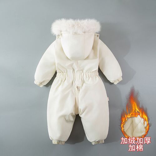 Infants, children, baby ski clothes, new style with cashmere, thick cotton jacket, newborn one-piece suit, winter going out