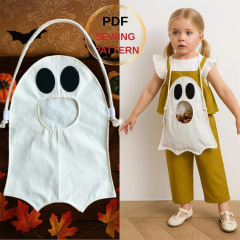 GF万圣节幽灵鬼袋Halloween Ghost Bag Pattern儿童讨糖果收纳袋