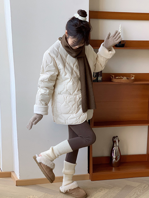 2025年新款秋冬季棉衣女菱格棉袄轻薄夹棉外套小个子早秋二棉服|undefined
