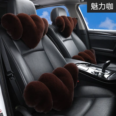 Headrest pillow car neck pillow - charming-coffee-color-love-headrest