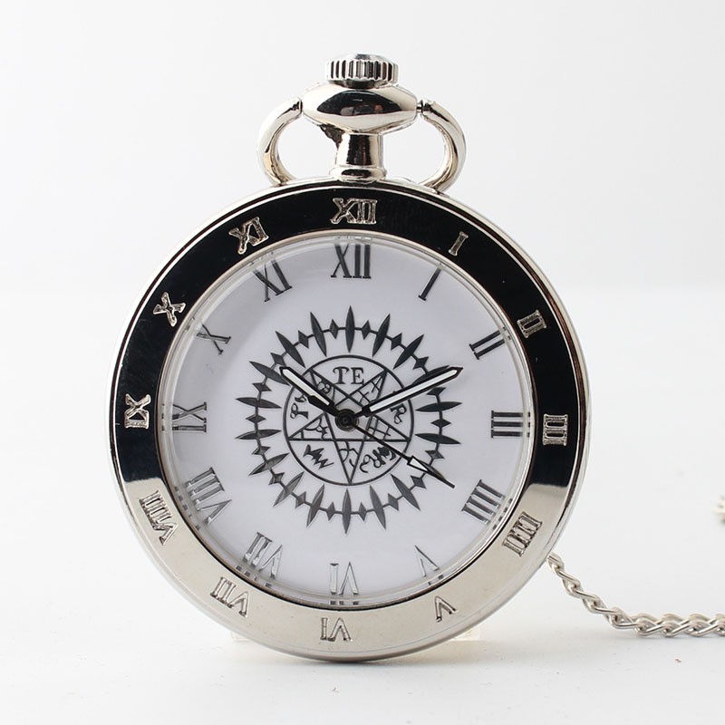 Hot-Selling Foreign Trade Wholesale Quartz Pocket Watch Trendy Men and Women Open-Face Black Butler Pocket Watch Birthday Gift for Students