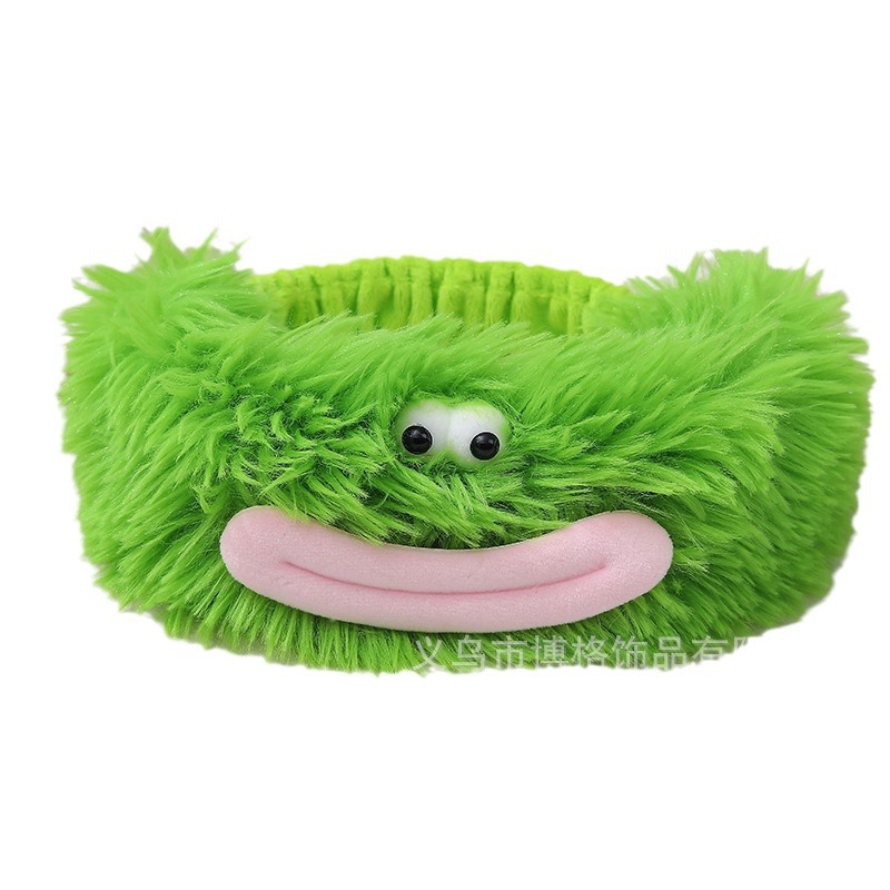 Divertido boca de salchicha banda de pelo largo chica Linda Otoño e Invierno felpa lavado de cara maquillaje fiesta banda de pelo