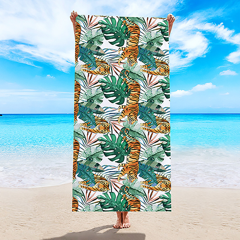 Toalla de playa transfronteriza, toalla de secado rápido, toalla de baño de microfibra, comercio exterior, Amazon, chal de natación con estampado digital europeo y americano