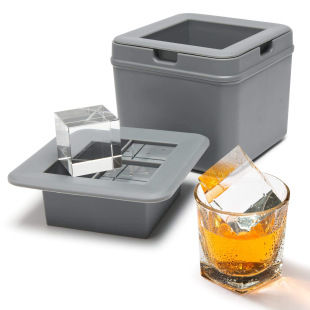 Cross-Border Transparent Bubble-Free Square Ice Cube Household 4-Compartment Ice Making Mold Whiskey 5cm Large Square Ice Cube