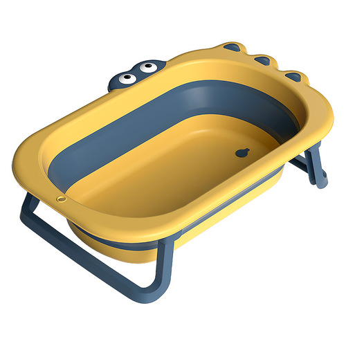 Children's bathtub foldable baby bathtub cartoon baby sitting and lying bathtub household baby bath supplies