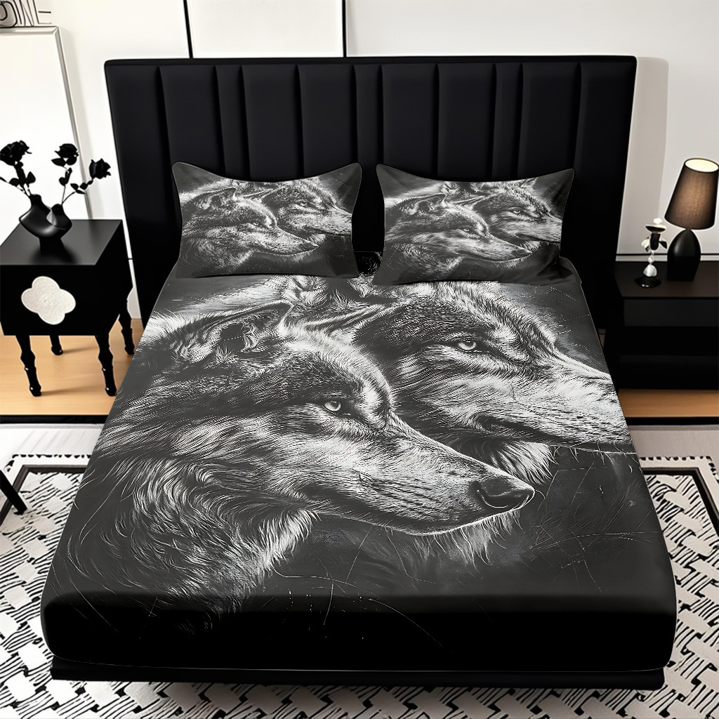 TEMU / JIT impresión digital 3D transfronteriza serie de wolf molido cama de cama de cama de cama para diseñar