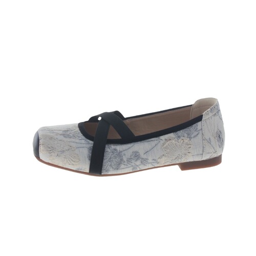 Soft-soled embroidered ballet shoes for women 2024 new retro shallow mouth cross-strap flat-soled Mary Jane shoes for women