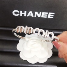 MM家缪家饰品手镯戒指白铜镀白K金保色气质INS明星同款大小可调节