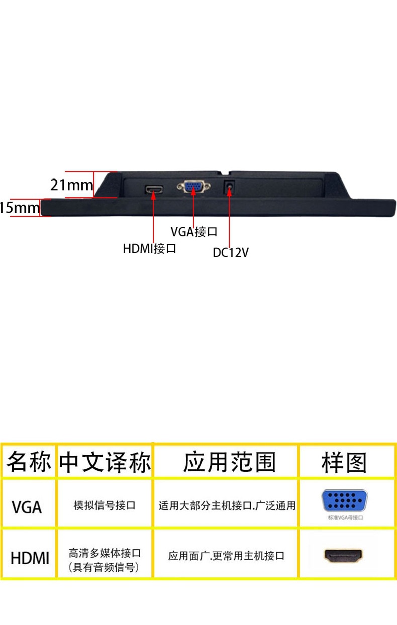 Small Display 7inch 10.1inch Desktop Home HDMI Portable Mini Tv Car Computer Vga High-Definition Screen