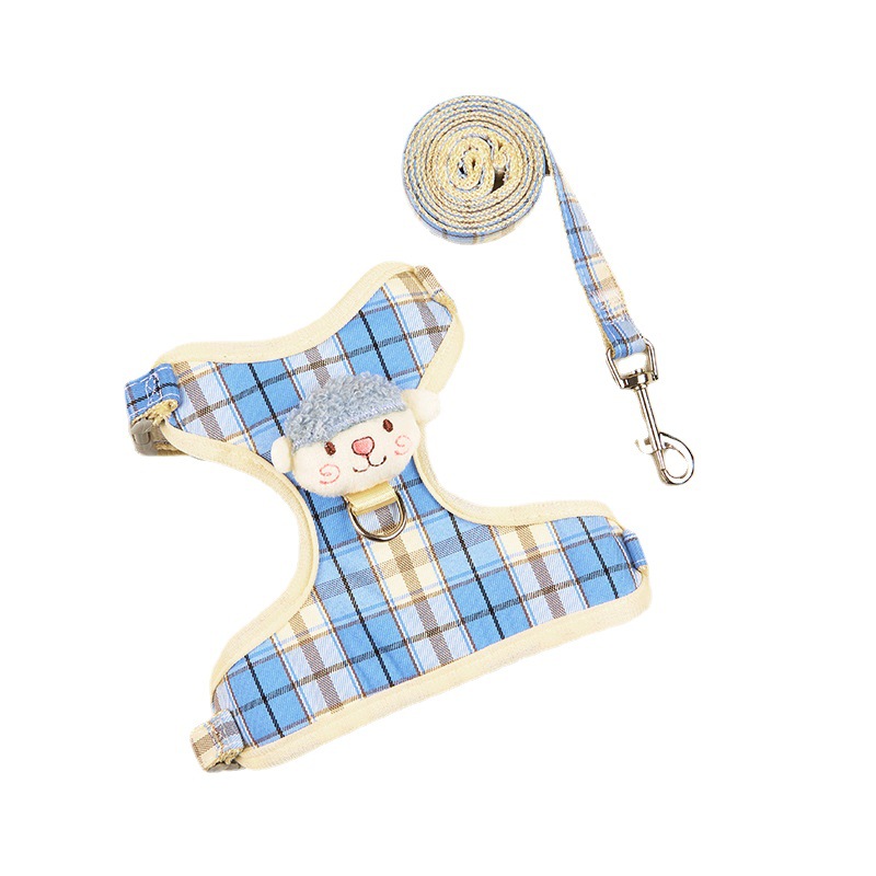 Correa de perro pequeño Chaleco de perro Cadena de perro oso de peluche correa de perro suministros para mascotas gato correa de pecho