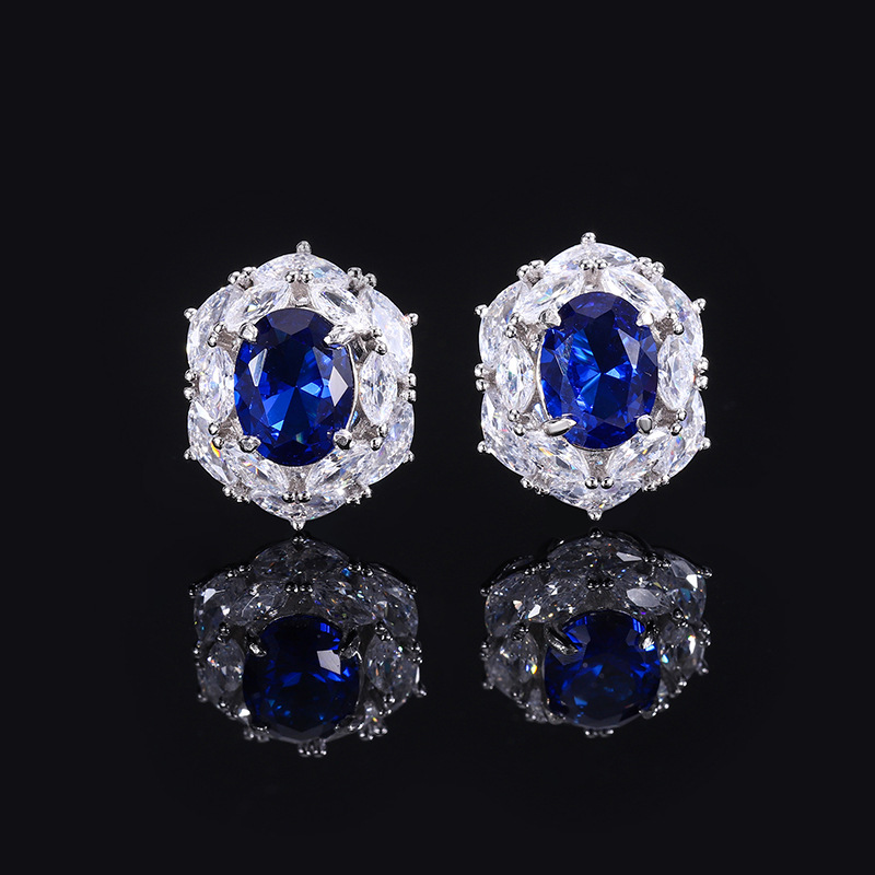 Zhuang Sheng joyería nueva S925 todo el cuerpo traje de plata simulación color tesoro pequeño huevo de Paloma traje de mujer 8*10-6*8