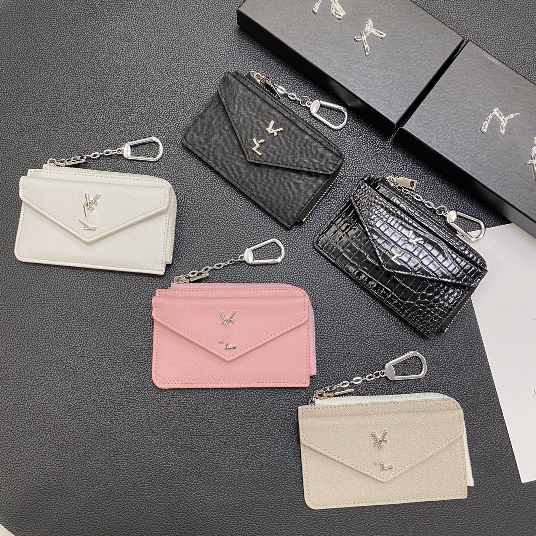 大牌杨树林拉链零钱包卡包潮牌装饰品原皮高端五金插卡厂家批发包