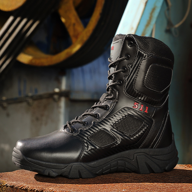 Zapatillas de ciclismo transpirables de gran tamaño transfronterizas de motocicleta nuevas botas de entrenamiento altas antideslizantes y resistentes al desgaste con cremallera lateral zapatos de senderismo