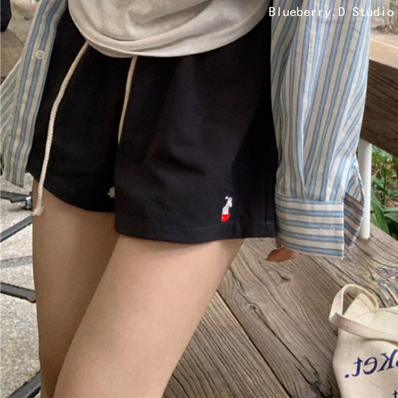 BlueberryD夏季纯棉短休闲裤女短裤夏辣妹阔腿热裤运动风宽松定制