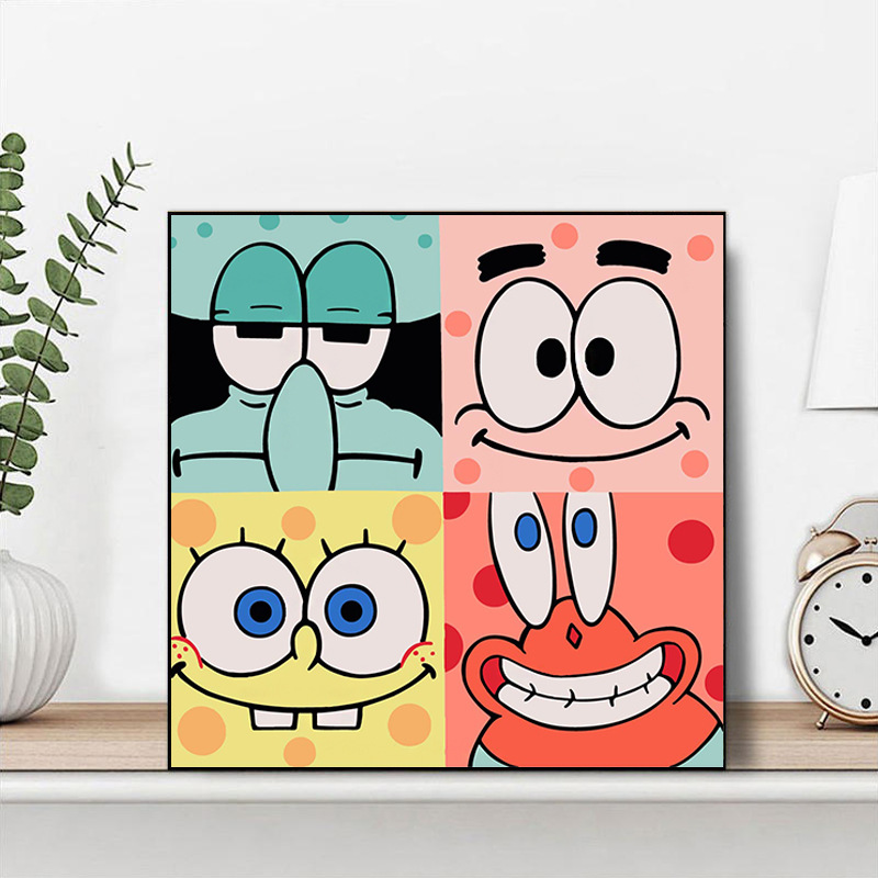 DIY Digital Oil Painting Cartoon Anime Hand-Painted Coloring Kids' Room Bedroom Bedside Wall Art Acrylic Oil Paint