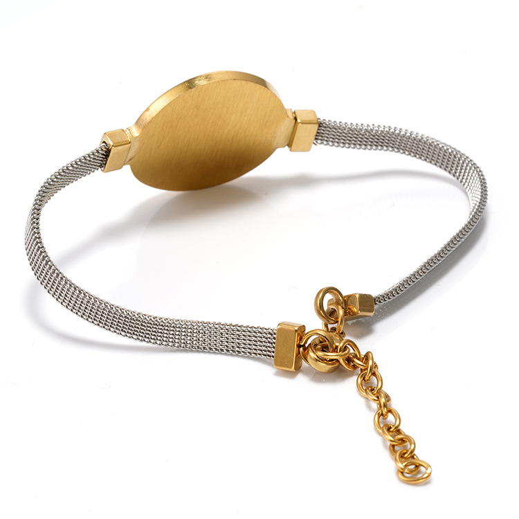 Bracelets, Tennis Bracelet Classification 304 Stainless Steel Chain Material Real Gold Plated Human Round 304 Stainless Steel Simple Style Waterproof Non Tarnish Bracelets